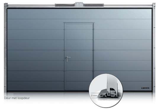 Sectionaaldeur met loopdeur